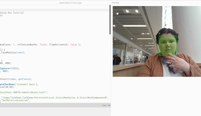 Screenshot of Prototype Sensor detecting my face